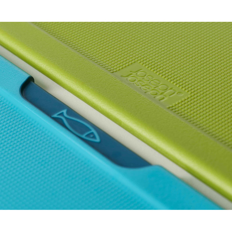 Multi-Color Plastic 4-Piece Rectangular Cutting Board Set with Storage Case