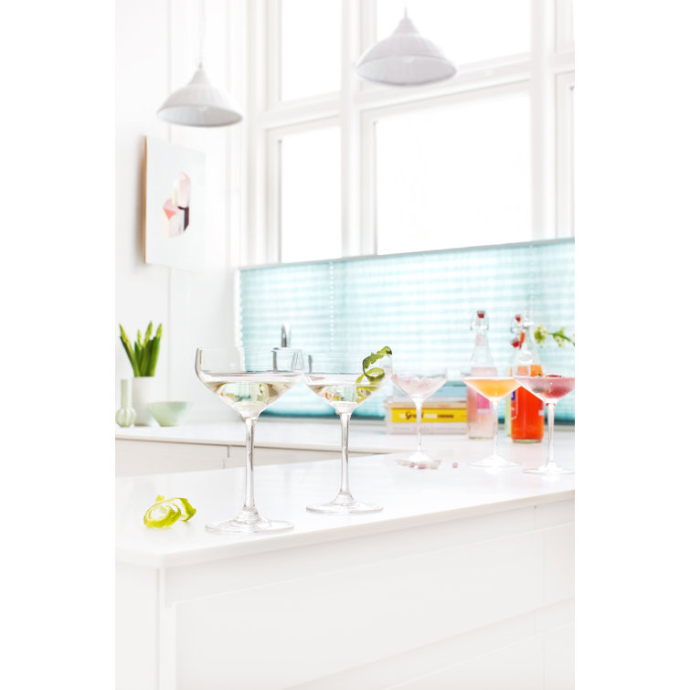Elegant Clear Glass Martini Cocktail Set, 6 Pieces