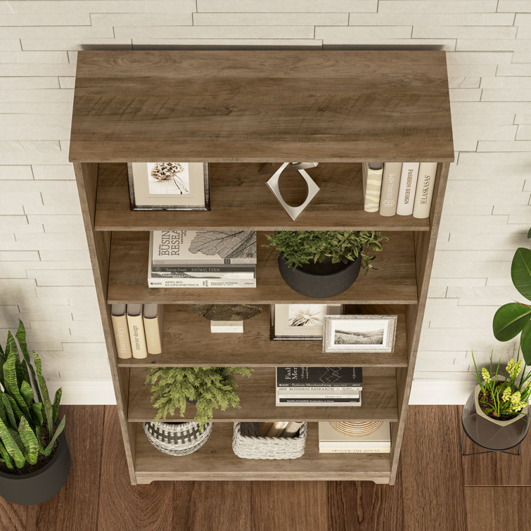 Cabot Reclaimed Pine 66" Tall Adjustable 5-Shelf Bookcase