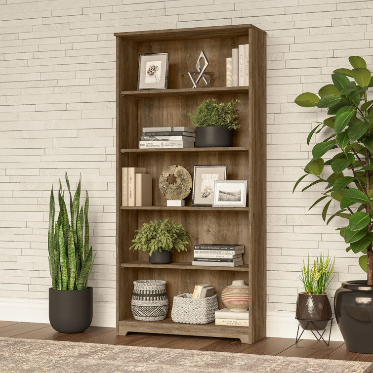 Cabot Reclaimed Pine 66" Tall Adjustable 5-Shelf Bookcase