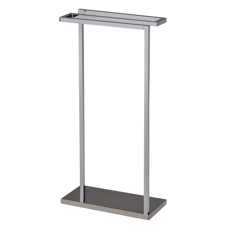 Modern Chrome Freestanding Towel Rack with Three Bars