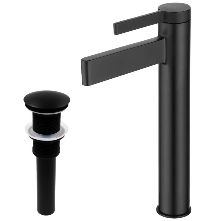 Matte Black Solid Brass Single Handle Vessel Sink Faucet