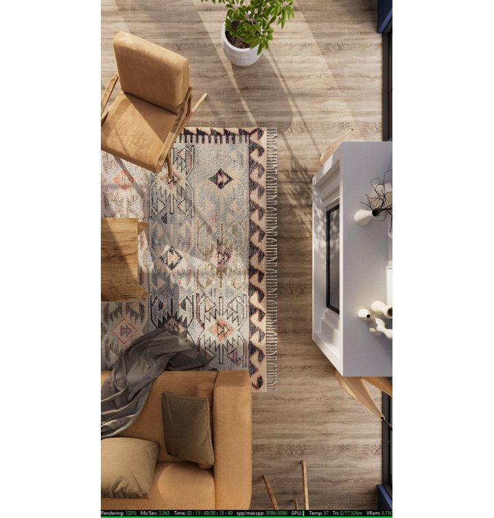 Nomad Blue Wool Hand-Knotted Geometric Area Rug