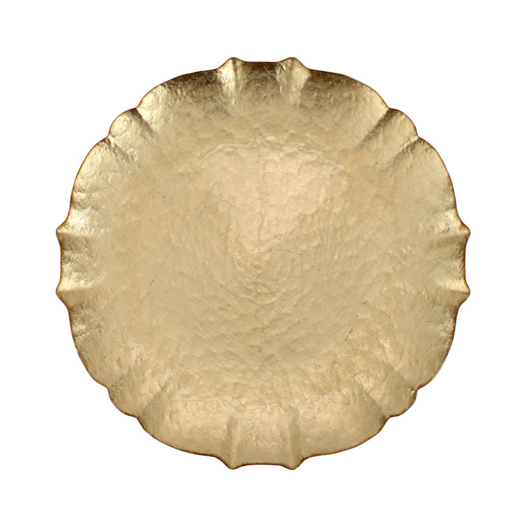 Gold Handcrafted Glass Charger Plate, 13-inch