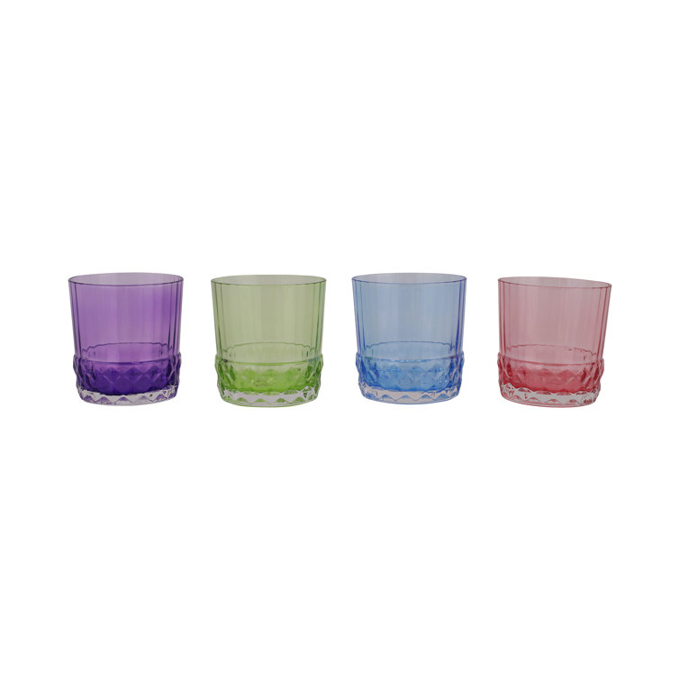 Crystalized 12oz Handmade Stemless Tumbler Set in Green/Pink/Purple
