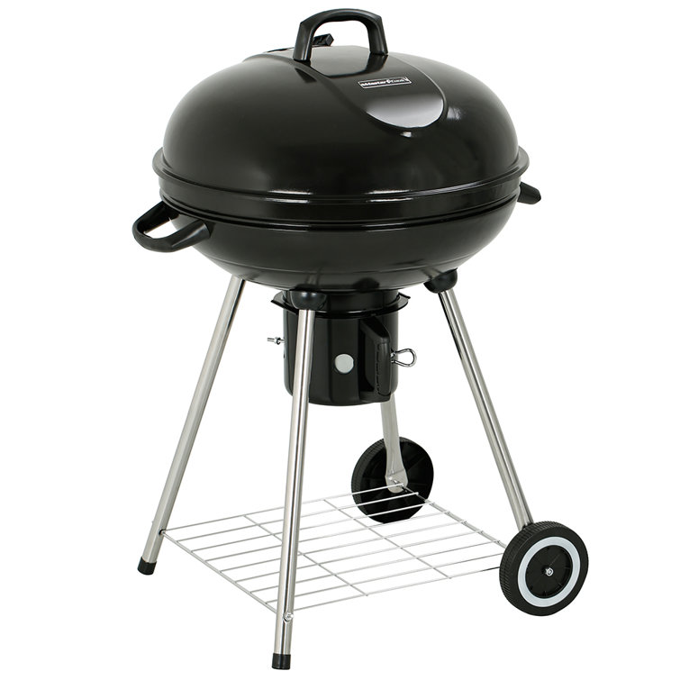 22-Inch Black Porcelain Kettle Charcoal Grill with Wheels