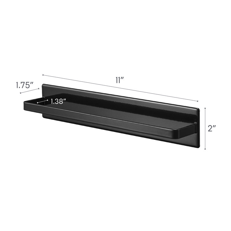 Black Steel Wall Mounted Magnetic Kitchen Towel Rack