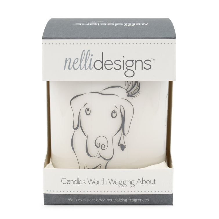 Fresh Rain Scented Soy Jar Candle with Dog Design