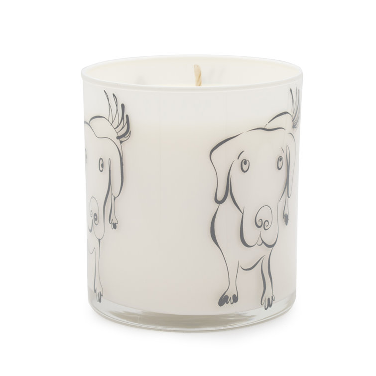 Fresh Rain Scented Soy Jar Candle with Dog Design