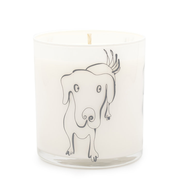 Fresh Rain Scented Soy Jar Candle with Dog Design