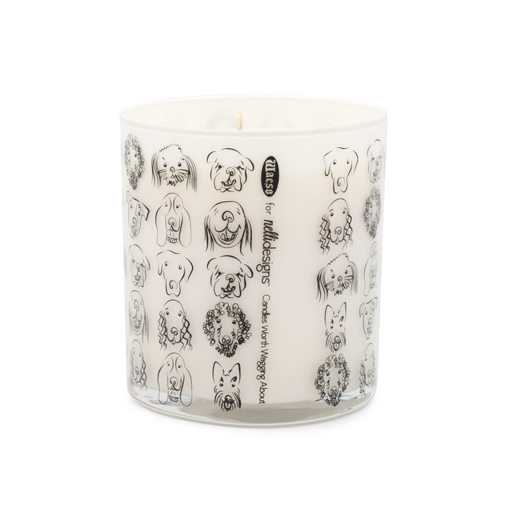 Fresh Rain Scented Soy Jar Candle with Dog Design
