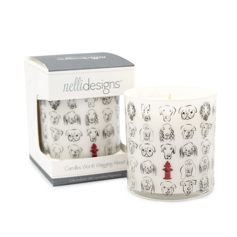 Fresh Rain Scented Soy Jar Candle with Dog Design