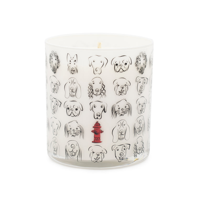 Fresh Rain Scented Soy Jar Candle with Dog Design
