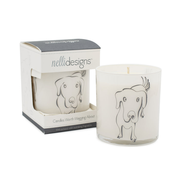 Fresh Rain Scented Soy Jar Candle with Dog Design