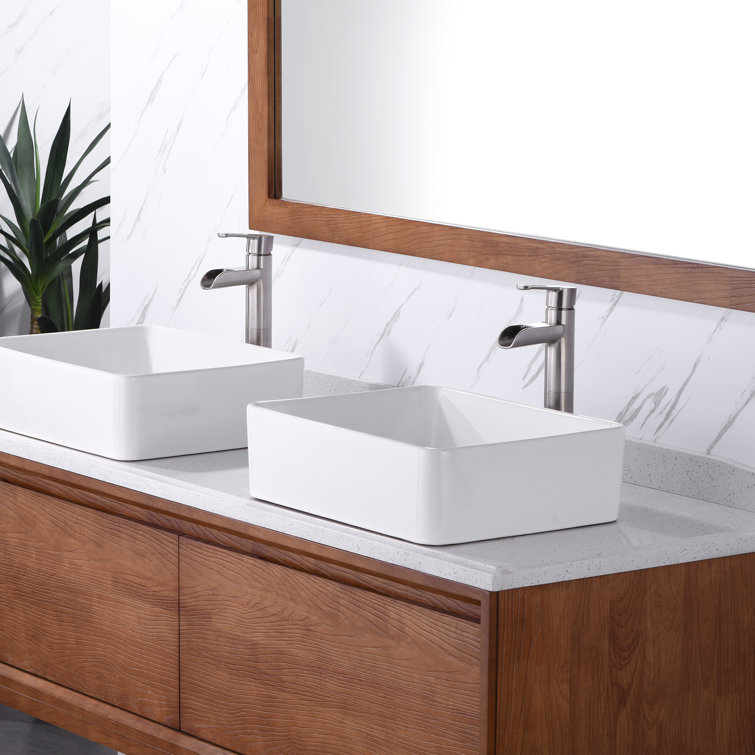 Brushed Nickel Single-Handle Vessel Sink Faucet with Drain Assembly