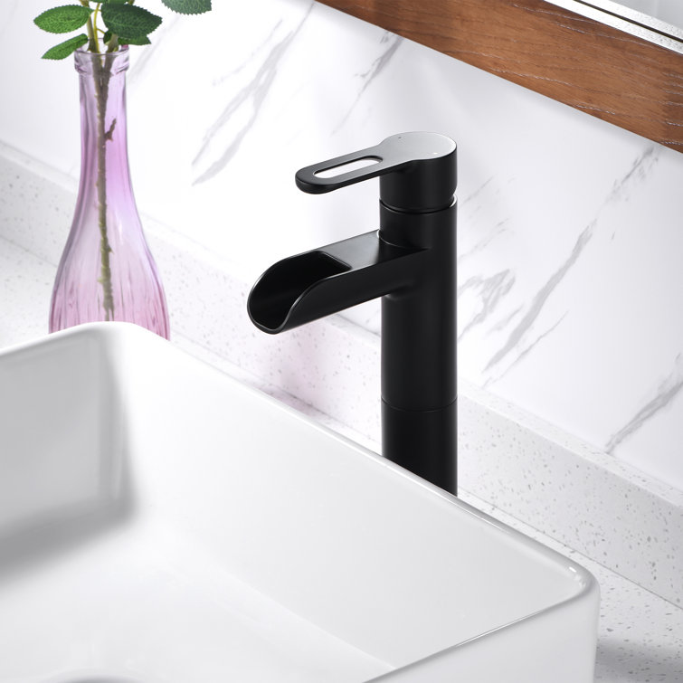 Matte Black Modern Single Handle Vessel Sink Faucet