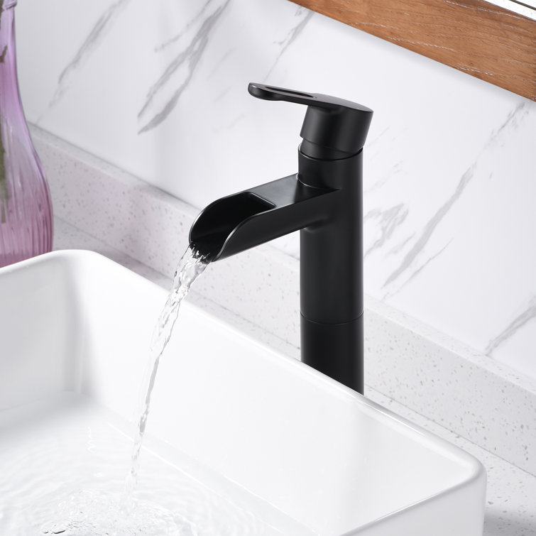 Matte Black Modern Single Handle Vessel Sink Faucet