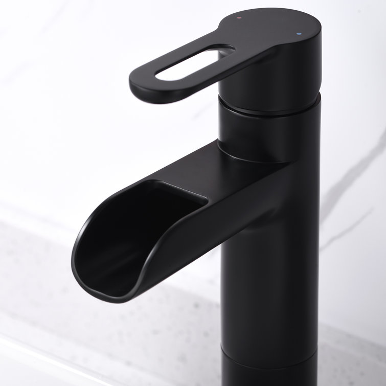 Matte Black Modern Single Handle Vessel Sink Faucet