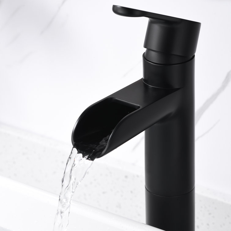 Matte Black Modern Single Handle Vessel Sink Faucet
