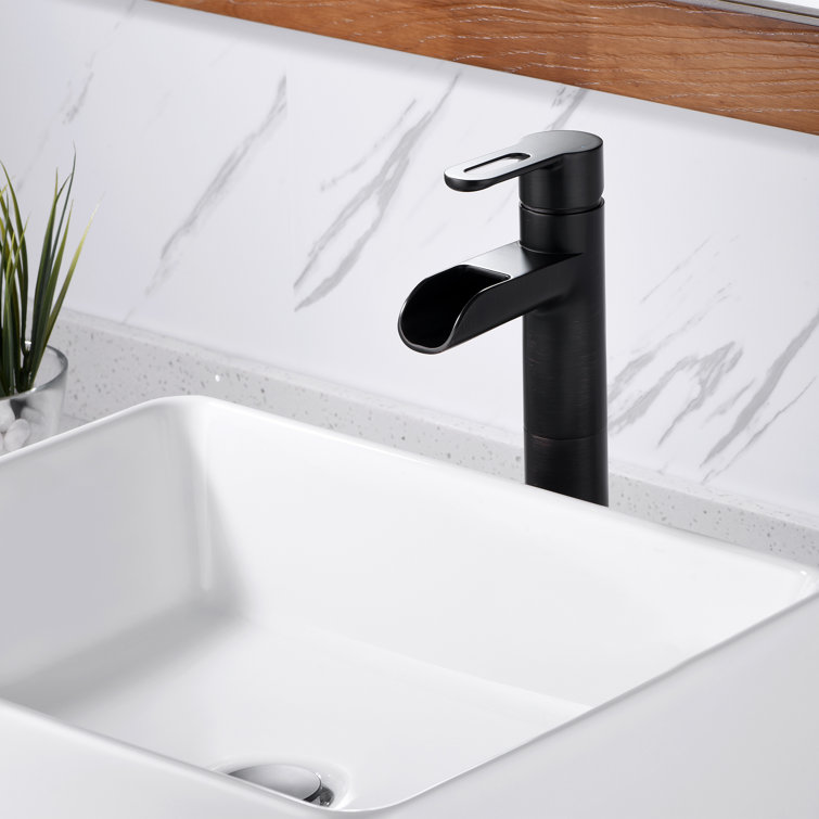Oil Rubbed Bronze Single Handle Vessel Sink Faucet with Drain Assembly