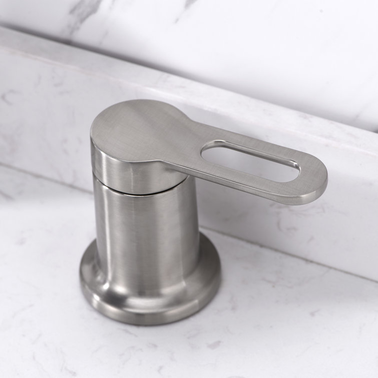 Brushed Nickel Modern Waterfall Widespread Bathroom Faucet