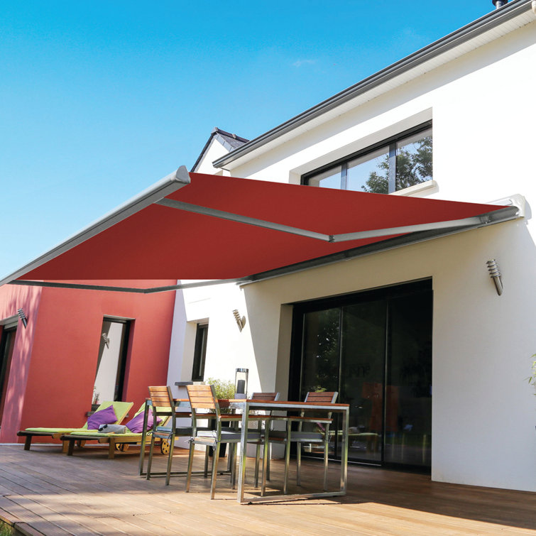Terracotta Electric Retractable Awning with Premium Acrylic Fabric