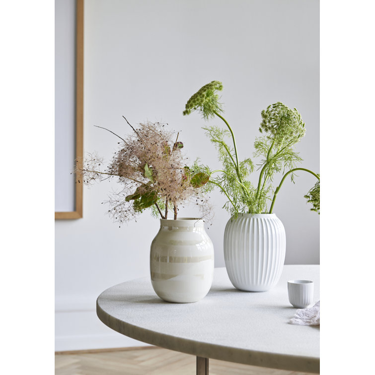 Mother of Pearl 7.9" Contemporary Ceramic Floor Vase