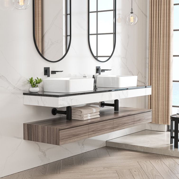 Eridanus Denbigh 19" L x 14'' W White Vitreous China Rectangular Vessel Bathroom Sink