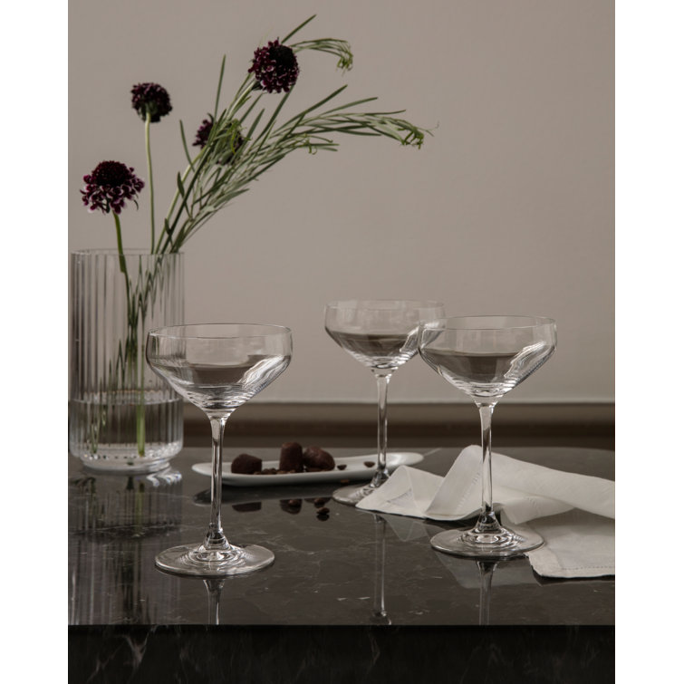 Elegant Clear Glass Martini Cocktail Set, 6 Pieces