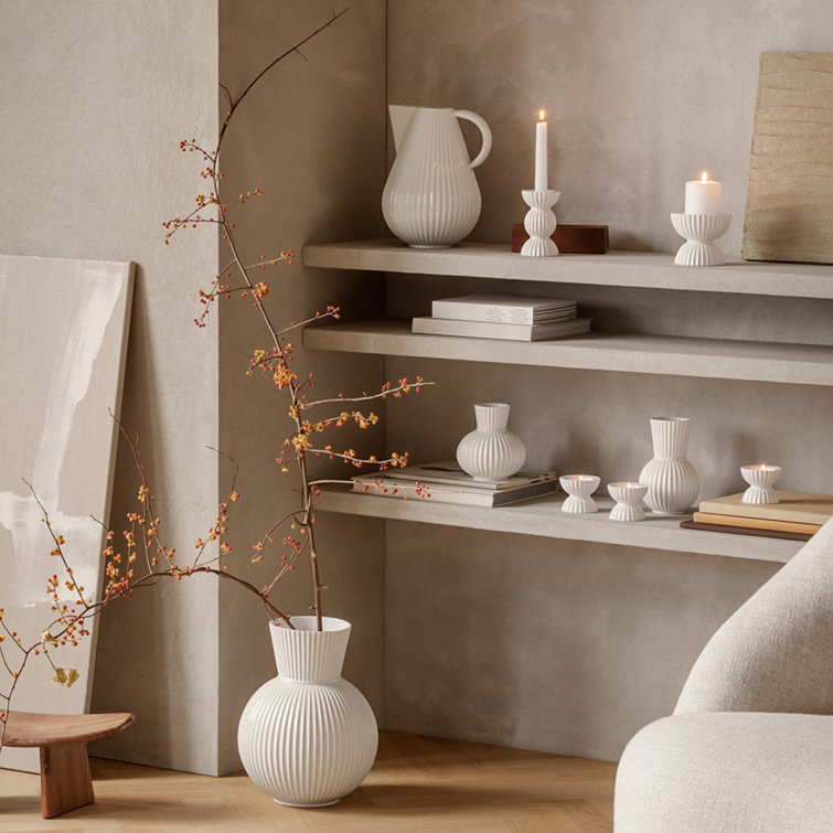 White Porcelain Decorative Table Vase, 5.7 Inches