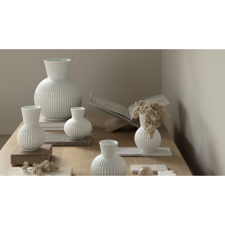 White Porcelain Decorative Table Vase, 5.7 Inches