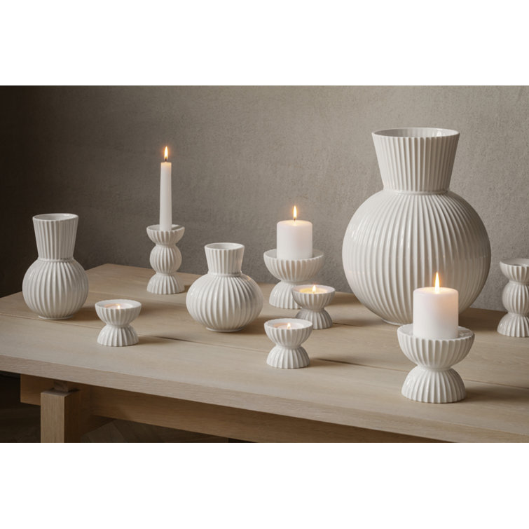 White Porcelain Decorative Table Vase, 5.7 Inches