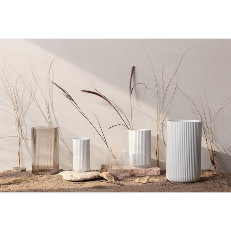 White Fluted Porcelain Decorative Table Vase