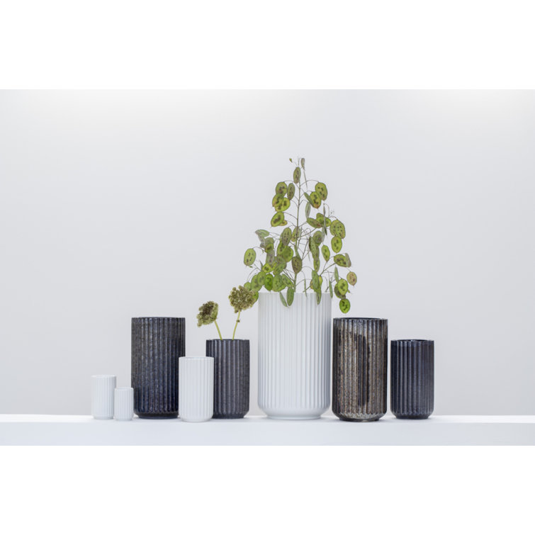 White Fluted Porcelain Decorative Table Vase