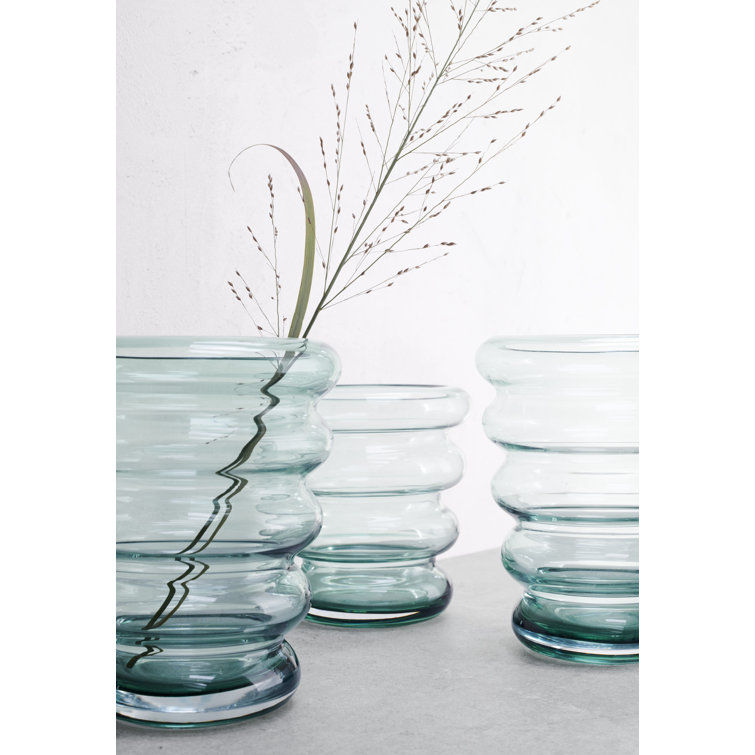 Mint Green Geometric Glass Table Vase