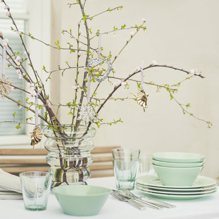 Mint Green Geometric Glass Table Vase