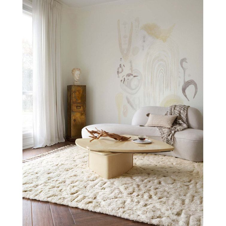 Hygge Handmade Ivory Wool Tufted Rectangular Area Rug