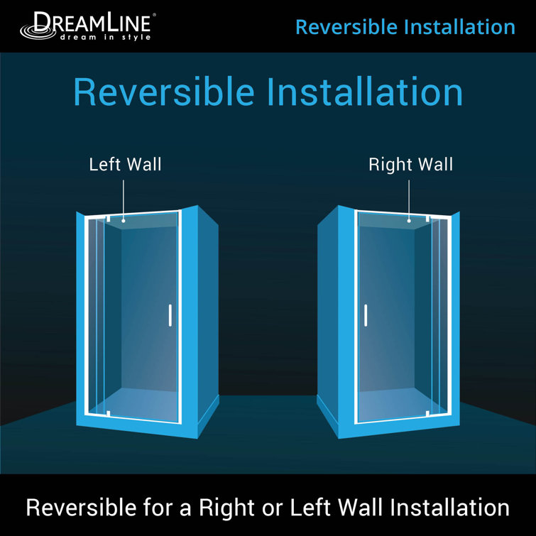 Flex 60" Brushed Nickel Frameless Pivot Shower Door