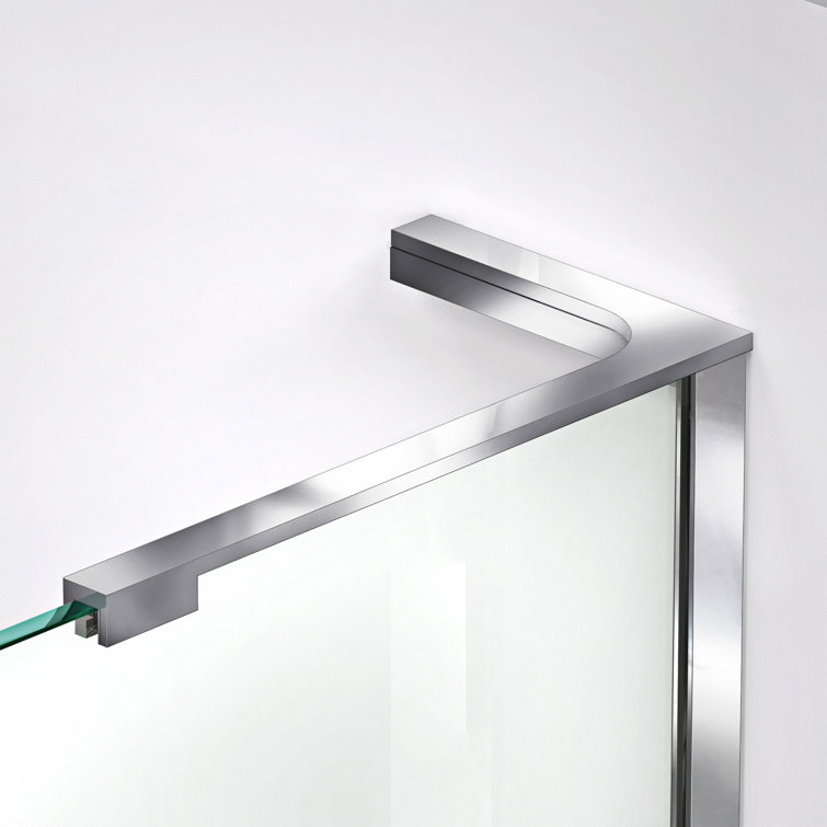 Quatra Plus Frameless Clear Glass Hinged Shower Enclosure with Black Hardware