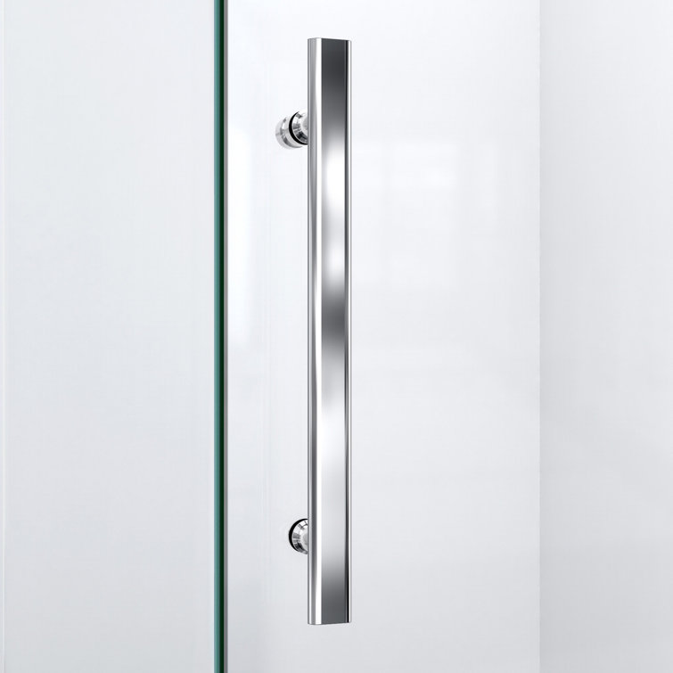 Quatra Plus Frameless Clear Glass Hinged Shower Enclosure with Black Hardware