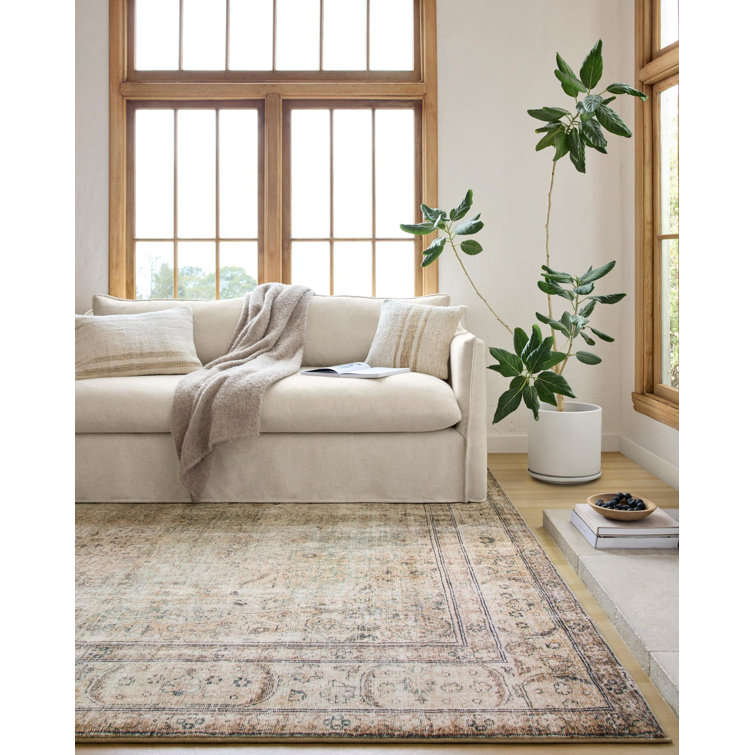 Margot Antique Sage Rectangular Easy Care Area Rug