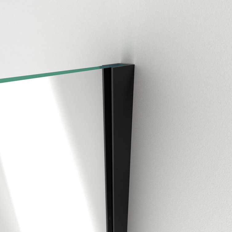 Unidoor Plus 52" Frameless Clear Glass Shower Door with Matte Black Hardware