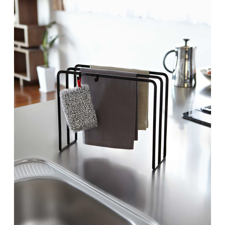 Black Steel Water Resistant Dishcloth Hanger