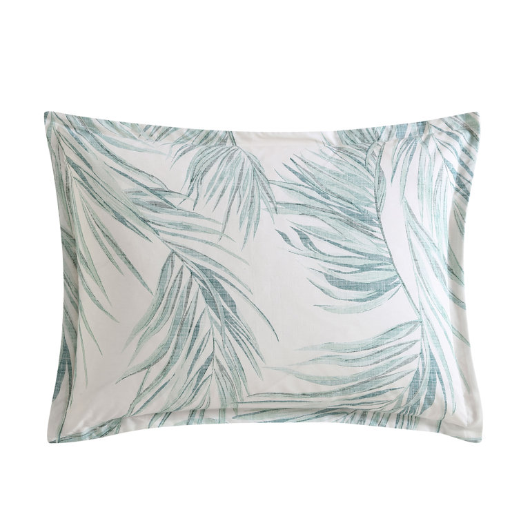 Ivory and Green Cotton King Reversible Comforter Set