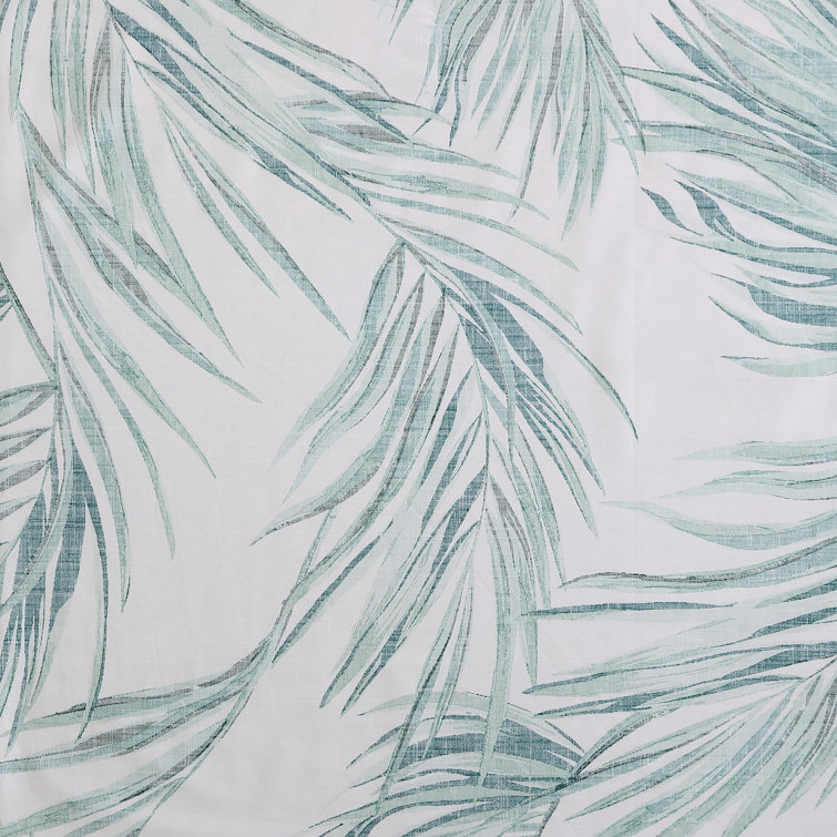 Ivory and Green Cotton King Reversible Comforter Set