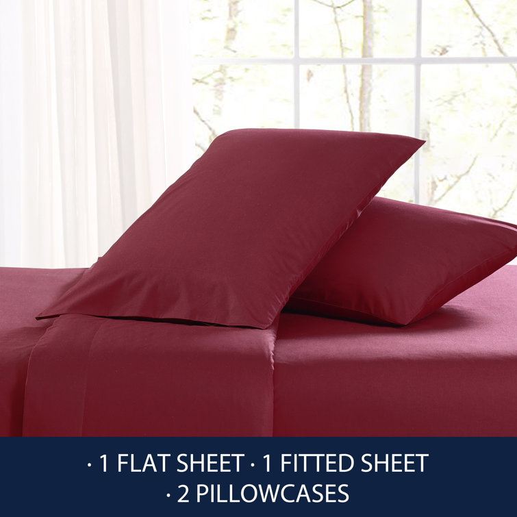 Full Size White Cotton Percale Sheet Set