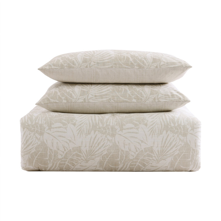 Costa Blanca Beige Cotton King Duvet Cover Set with Matching Shams