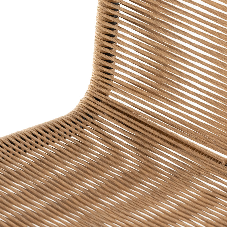 Vintage Natural Wicker Armless Outdoor Dining Chair