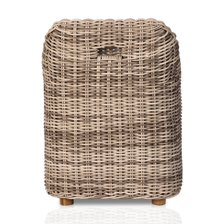 Chunky Sand Woven Outdoor Dining Armchair with Ivory Cushion