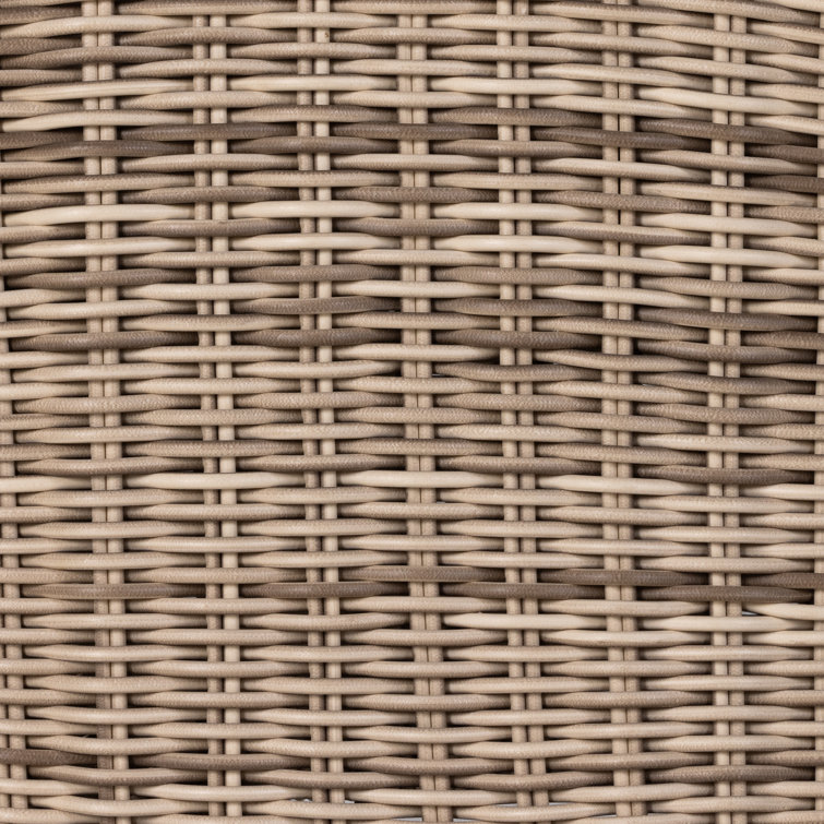 Chunky Sand Woven Outdoor Dining Armchair with Ivory Cushion